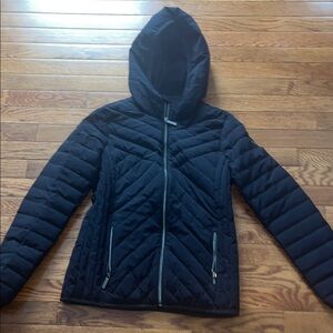 Michael Kors Black Hooded Puffer Jacket
